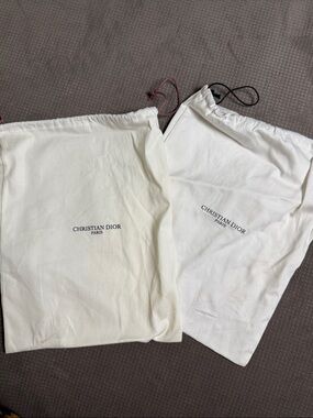Dior White/Cream Drawstring Dust Bags (set of 2)